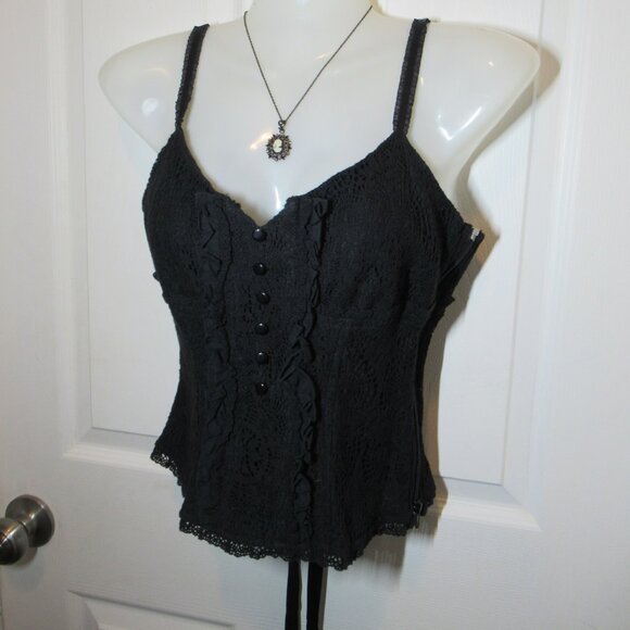 Blacklist Lip Service Lace Crochet Corset Lacing Witchy Goth Rare Top Bustier - Picture 9 of 16
